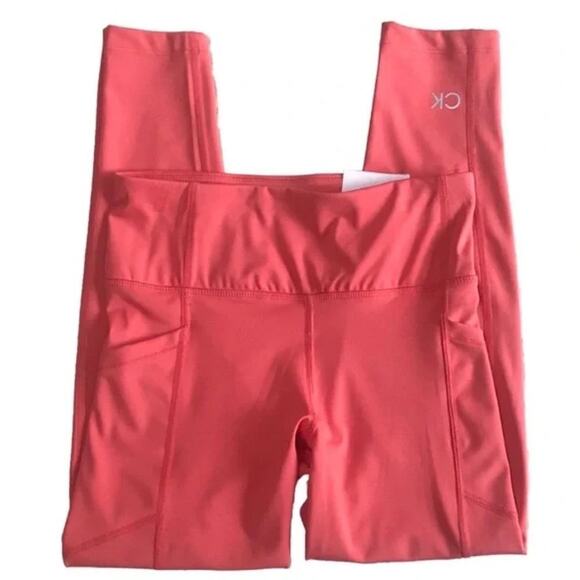 Calvin Klein Performance Leggings Salmon High Waist Cropped Size XL New w/ Tag - Picture 5 of 6